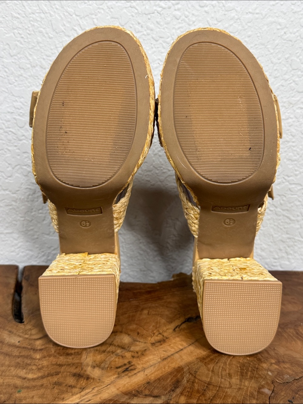 ABOUND RONDA RAFFIA PLATFORM
MULE SANDALS RHINESTONE BUCKLE NATURAL SIZE 6.5 - Picture 13 of 16
